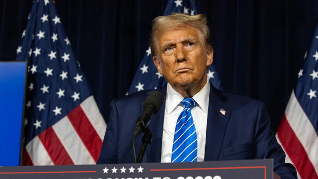 Former President Donald Trump speaks at a press conference in the Discovery Center on Oct. 1, 2024, in Milwaukee, Wisconsin. 