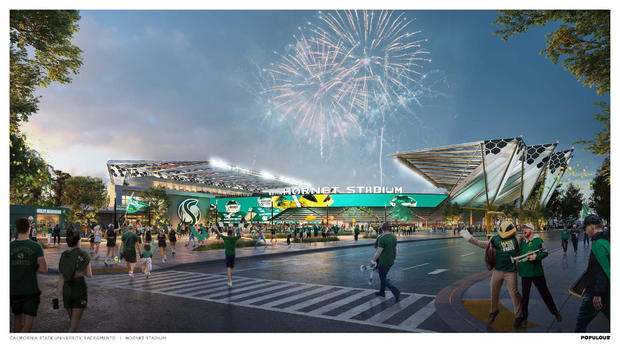 sac state new stadium rendering street view 