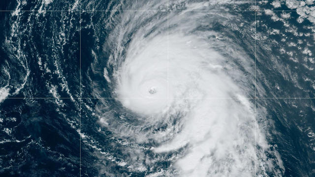 Hurricane Kirk is seen in the Atlantic Ocean in a satellite image captured at 10:30 a.m. EDT, Oct. 3, 2024. 