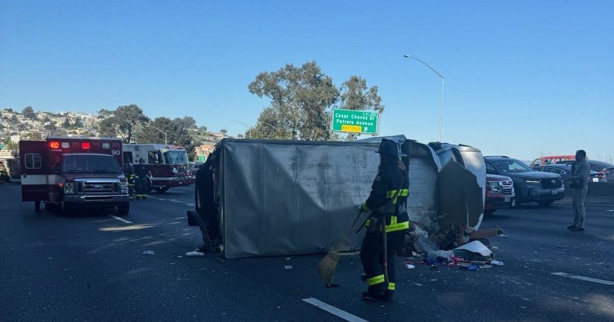 Lanes are closed following a multi-vehicle crash on southbound Highway 101 in San Francisco