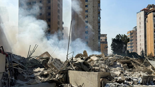 Aftermath of Israeli strikes on Beirut's southern suburbs 