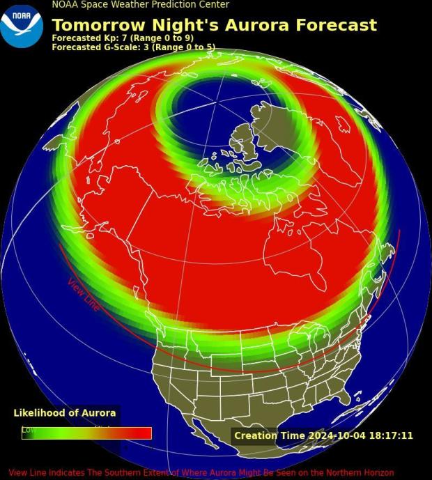 Maps of northern lights forecast show which U.S. states could see