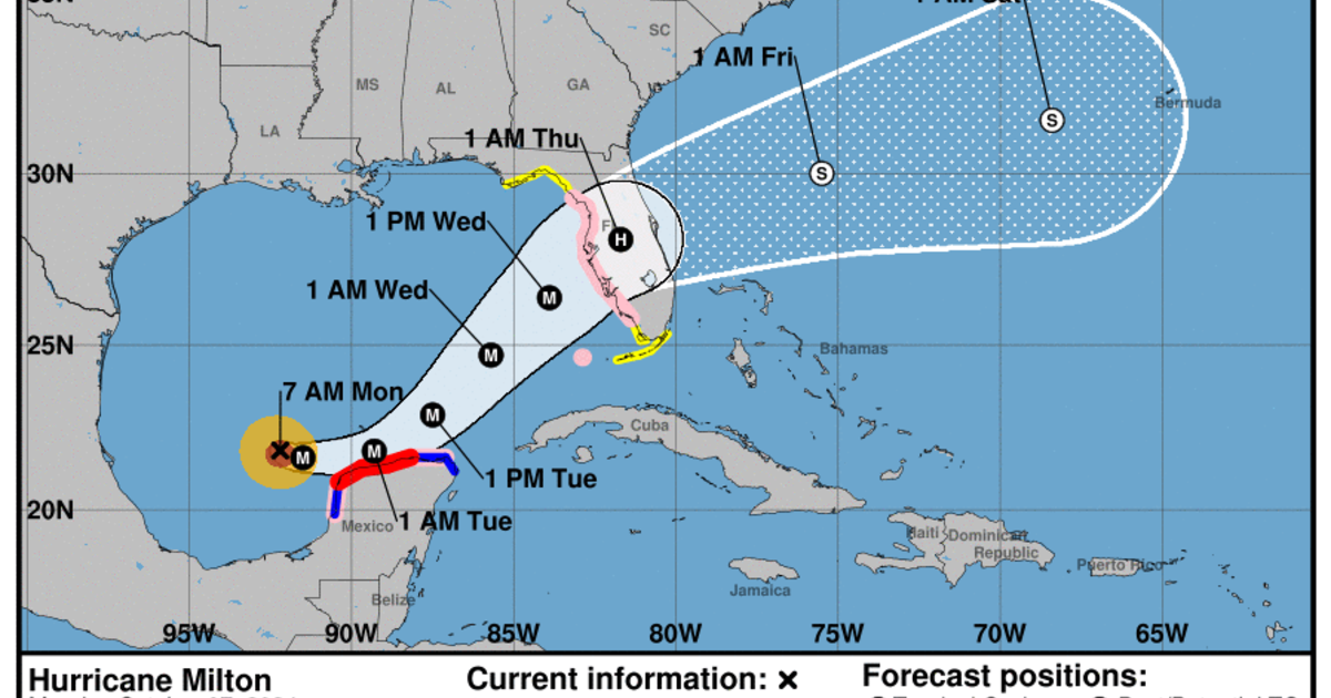 Maps show the track of Hurricane Milton as forecasters predict landfall in Florida this week