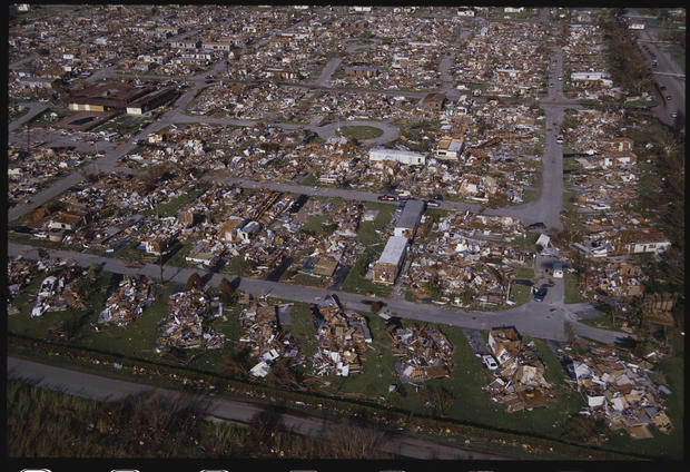 Aerial View of Hurricane Strewn Area 