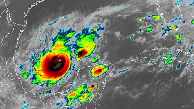 A satellite image shows Hurricane Milton 