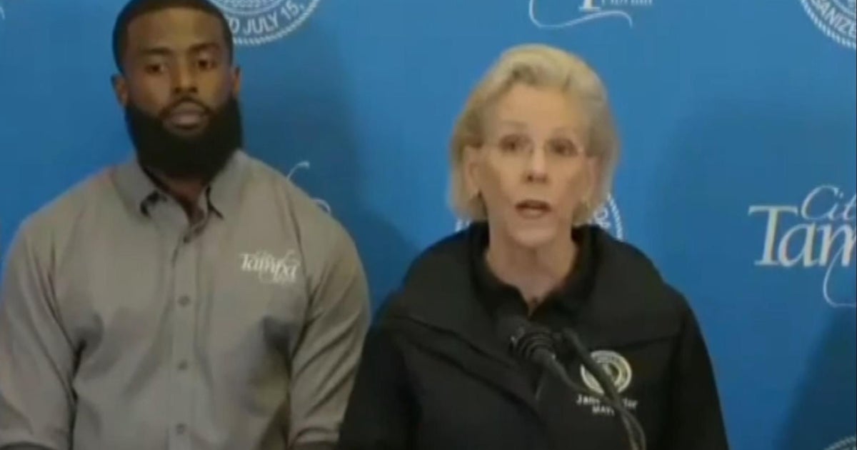Tampa officials on Hurricane Milton storm surge, access to gas - CBS News