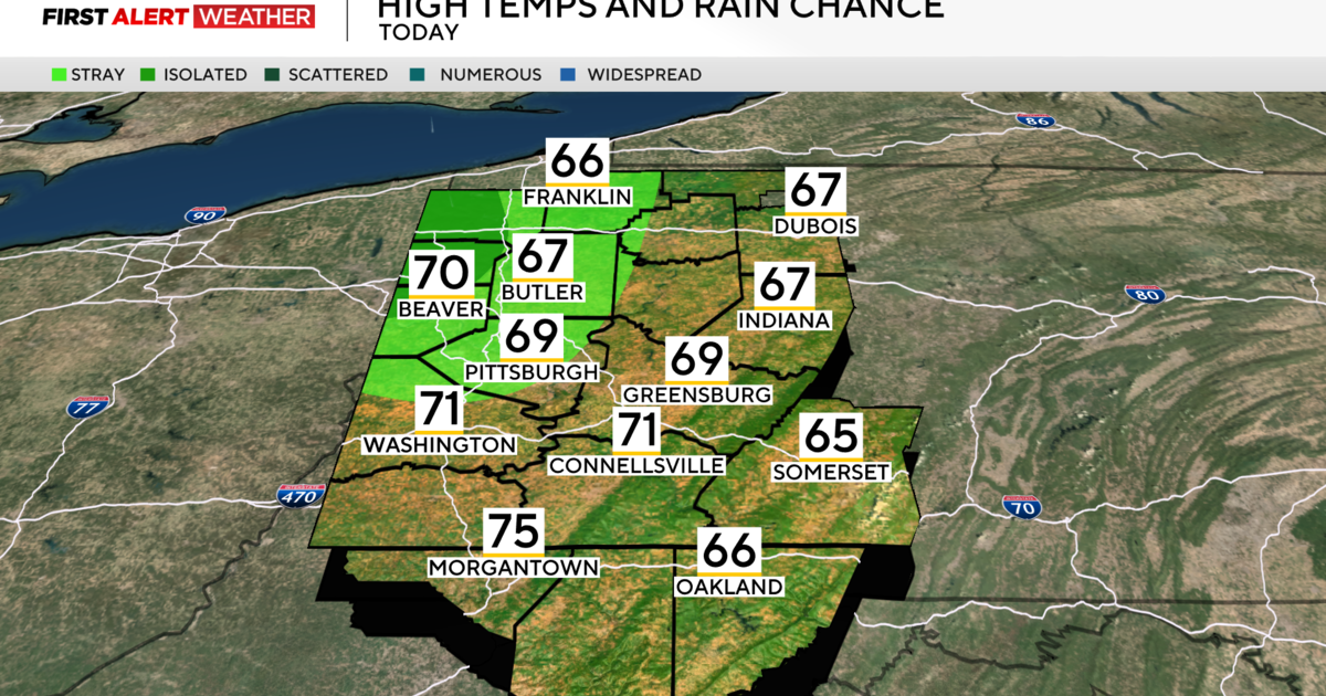 Rain chances increase in western Pennsylvania on Saturday night into Sunday