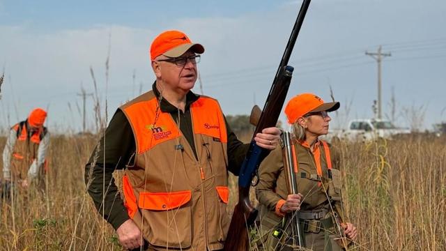 Walz goes pheasant hunting with his own Beretta as campaign makes appeal to gun owners 