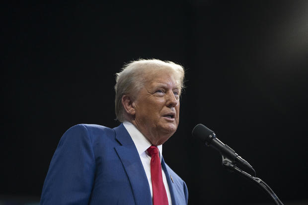 Republican presidential nominee, former President Donald Trump speaks during a campaign rally at Findlay Toyota Center on October 13, 2024 in Prescott Valley, Arizona. 