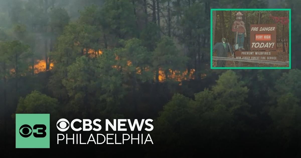 Forest fire in Pemberton Township, Burlington County