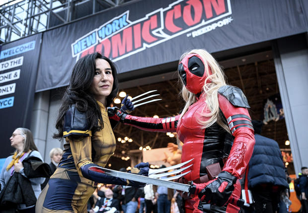 People wearing costumes and makeup visit New York Comic-Con 2024 held at Jacob K. Javits Center in New York, United States on October 17, 2024. 