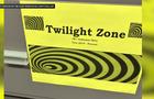 A yellow piece of paper labeled "Twilight Zone (W/ Unknown files) Year 2019-Present" with three swirling images on it. 