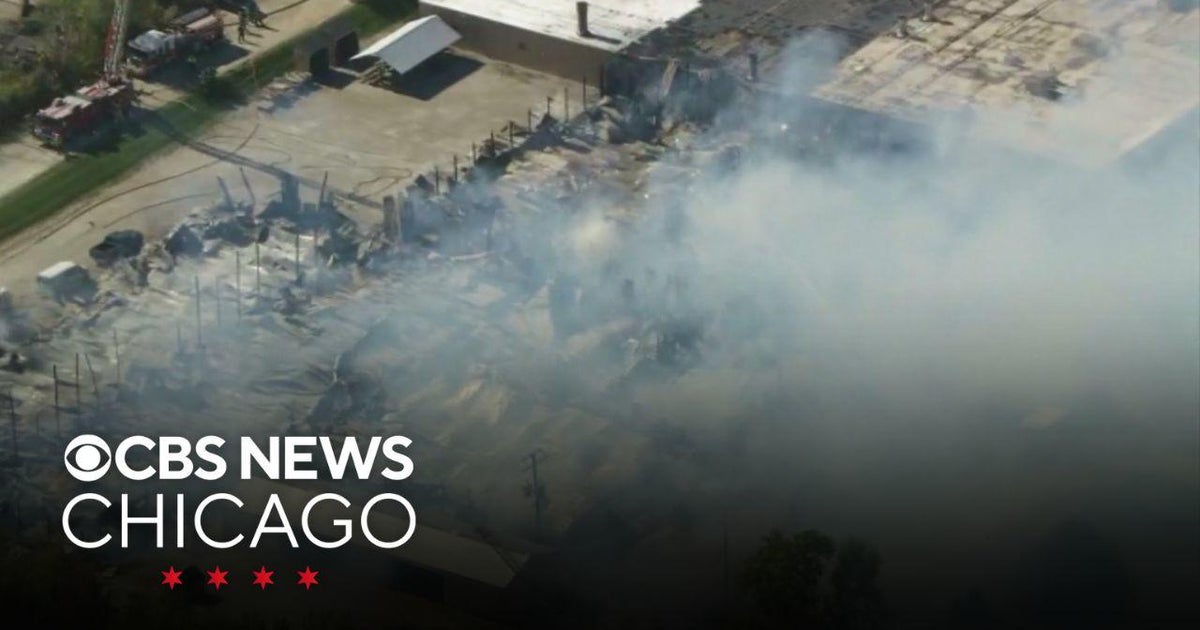 Extra-alarm fire burning at New Lenox cabinet manufacturer - CBS Chicago