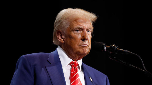 Former President Donald Trump delivers remarks during a campaign rally on Oct. 15, 2024, in Atlanta. 