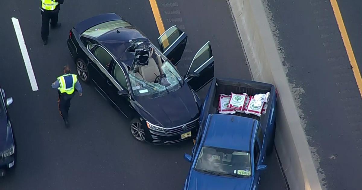 Tire flies into the windshield on Garden State Parkway, seriously injuring the woman