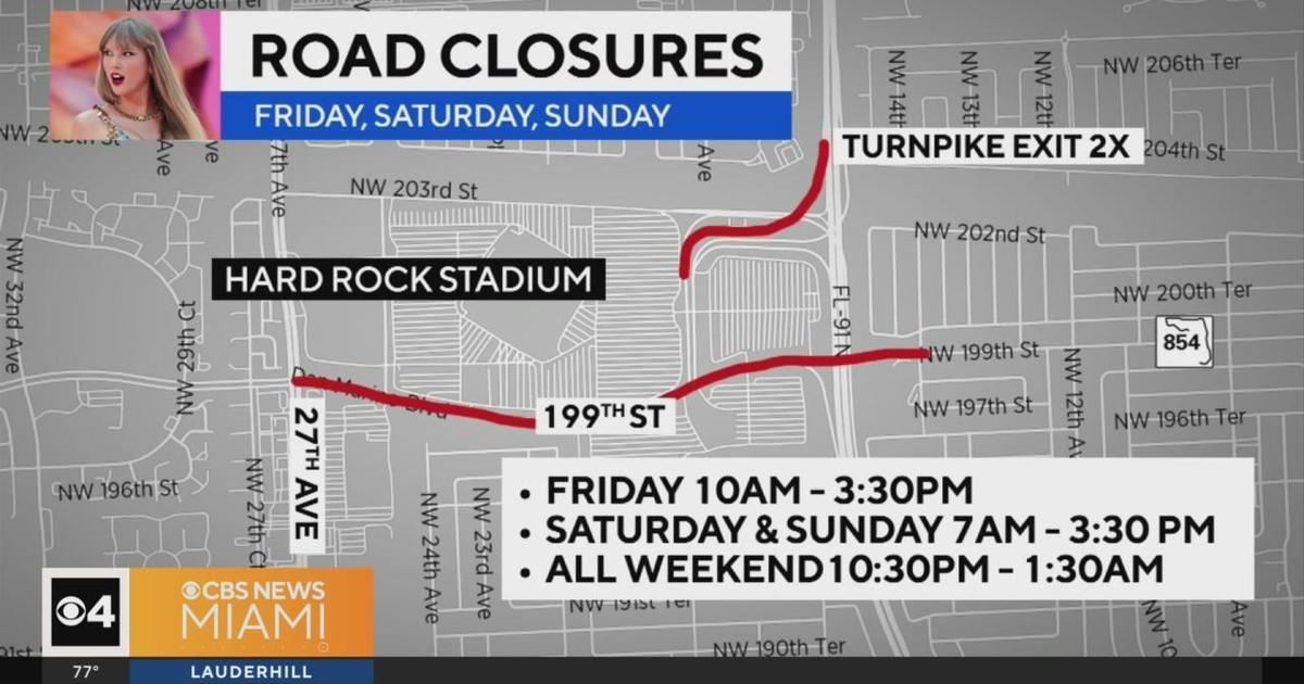 Taylor Swift’s Eras Tour will lead to road closures this weekend in Miami Gardens