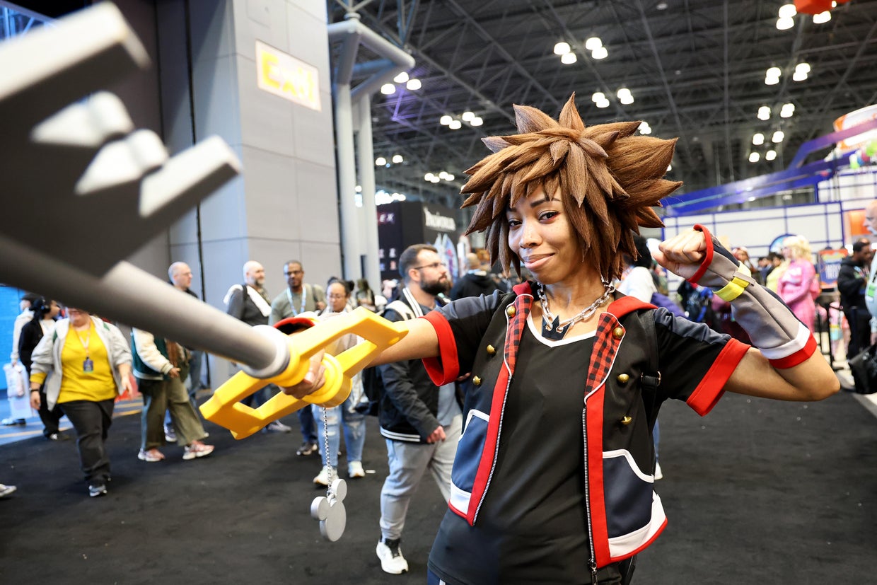 A cosplayer dressed as Sora poses during New York Comic Con at Jacob Javits Center on October 18, 2024 in New York City.