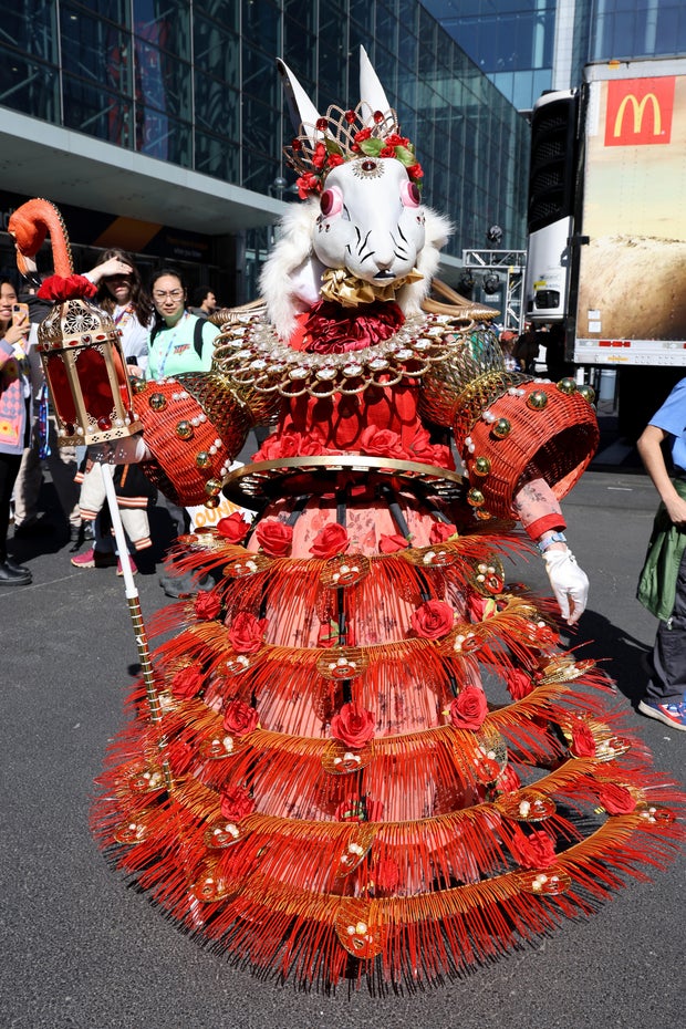 A cosplayer poses during New York Comic Con at Jacob Javits Center on October 18, 2024 in New York City.