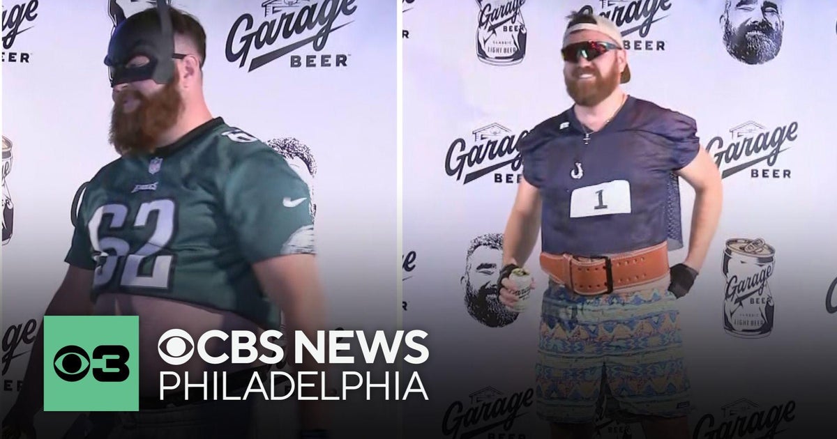 Dozens of Jason Kelce lookalikes show off during costume contest in