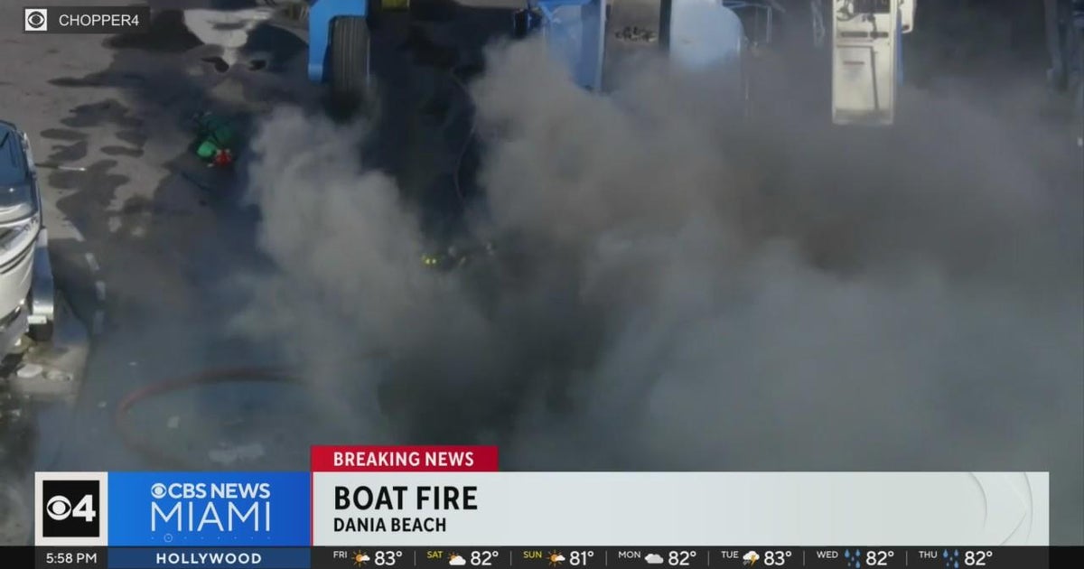 Person dies in Dania Beach boat fire - CBS Miami
