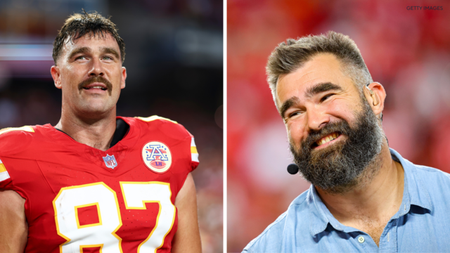 Travis Kelce (left) and Jason Kelce (right) 