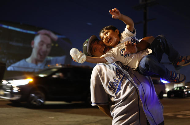 Dodgers Fans In Los Angeles Watch Game 5 Of The World Series 