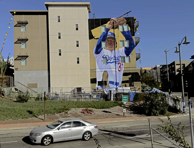 Mural of Los Angeles Dodgers Pitcher Fernando Valenzuela 