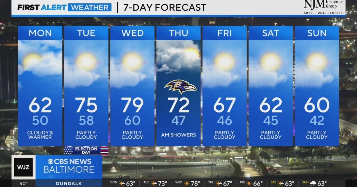 Crisp start to week ahead of warmup in Maryland - CBS Baltimore