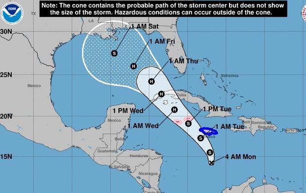 Hurricane watch for Caymans, tropical storm warning for Jamaica as system in Caribbean expected to strengthen