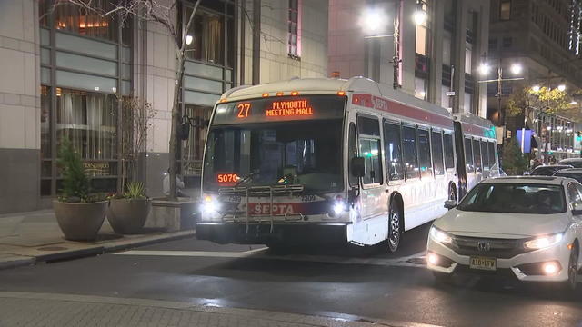 A SEPTA bus is seen in Center City Philadelphia 