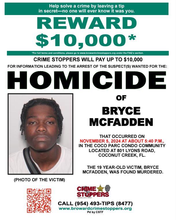 Reward offered in shooting death of 19-year-old man in Coconut Creek ...