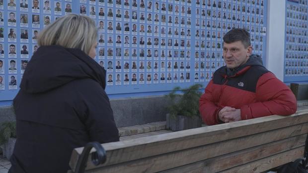 Holly Williams and Andriy Tsaplienko at the Wall of Remembrance 