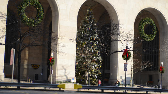 Pittsburgh City Hall Christmas display 