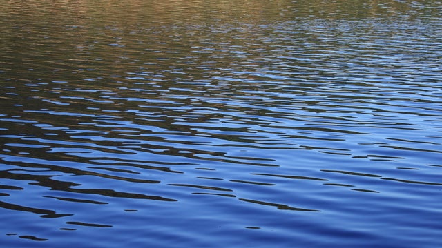Detail of sky reflection on a lake 