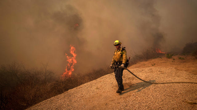 Strong Winds In California Fuel Mountain Fire In Ventura County 