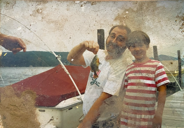 "That's my dad and me," Vanessa Graham commented below this family photo shared on Helen's Instagram page. Graham is one of the people Taylor Schenker has helped piece together old photos of them after the storm.