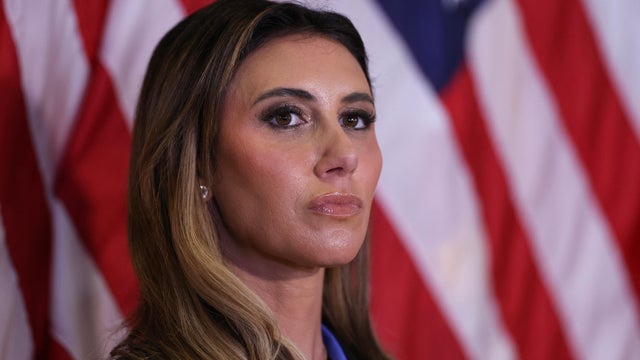 Attorney Alina Habba looks on as former President Donald Trump speaks during a press conference at Trump Tower in New York City on Sept. 6, 2024. 