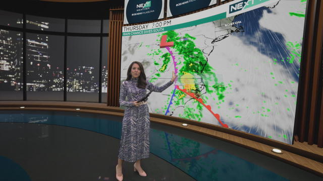 A weather graphic showing that temperatures will range from 36 to 50 on Thursday with clouds 