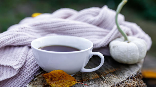 warm hug from fall: Sweater, tea, and cozy moments 