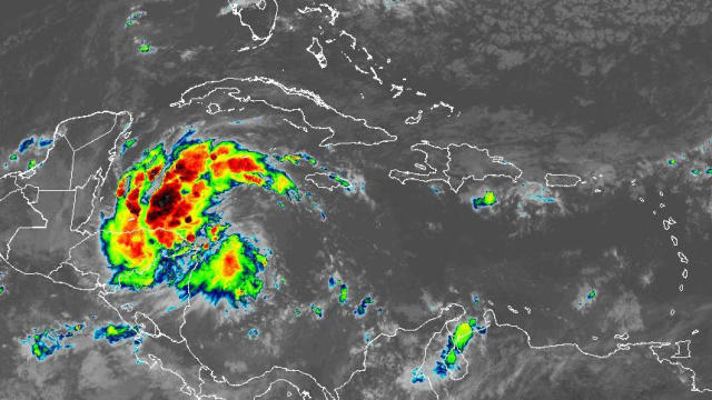 Map of potential tropical weather path over Caribbean 