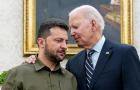 FILE PHOTO: Ukrainian President Zelenskiy meets with U.S. President Biden at the White House in Washington 