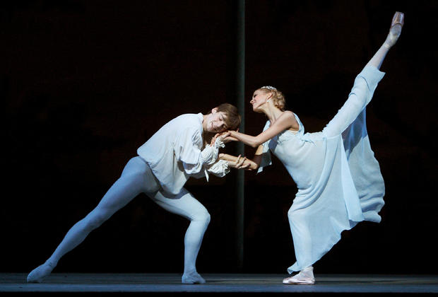 FILE PHOTO: Dancers Vladimir Shklyarov and Alina Somova perform as Romeo and Juliet during rehearsal for the Mariinsky (formerly the Kirov) Ballet performance in London 