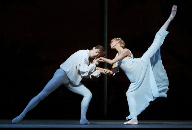 FILE PHOTO: Dancers Vladimir Shklyarov and Alina Somova perform as Romeo and Juliet during rehearsal for the Mariinsky (formerly the Kirov) Ballet performance in London