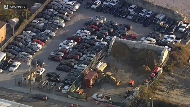 An aerial view of JFK Econopark parking lot in Queens. 