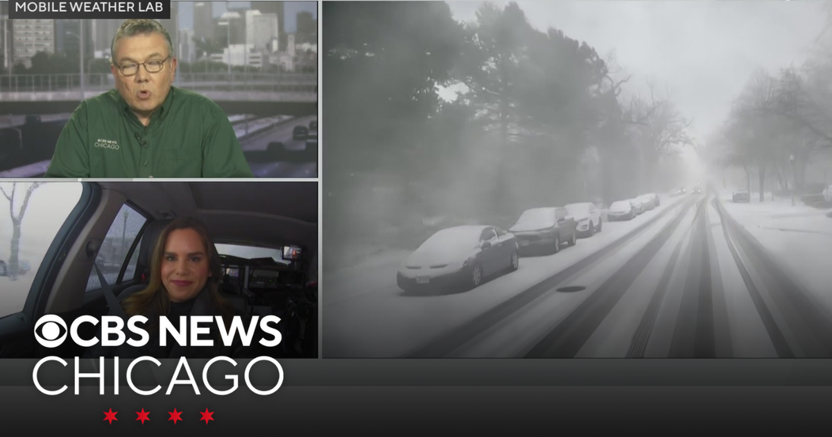 Snow moving into Chicago area causing slick driving conditions - CBS ...