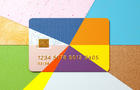 Multicolored circular credit card chart. 