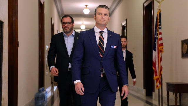 Vice President-Elect JD Vance On Capitol Hill For Lawmaker Meetings With Defense Secretary Nominee Pete Hegseth 