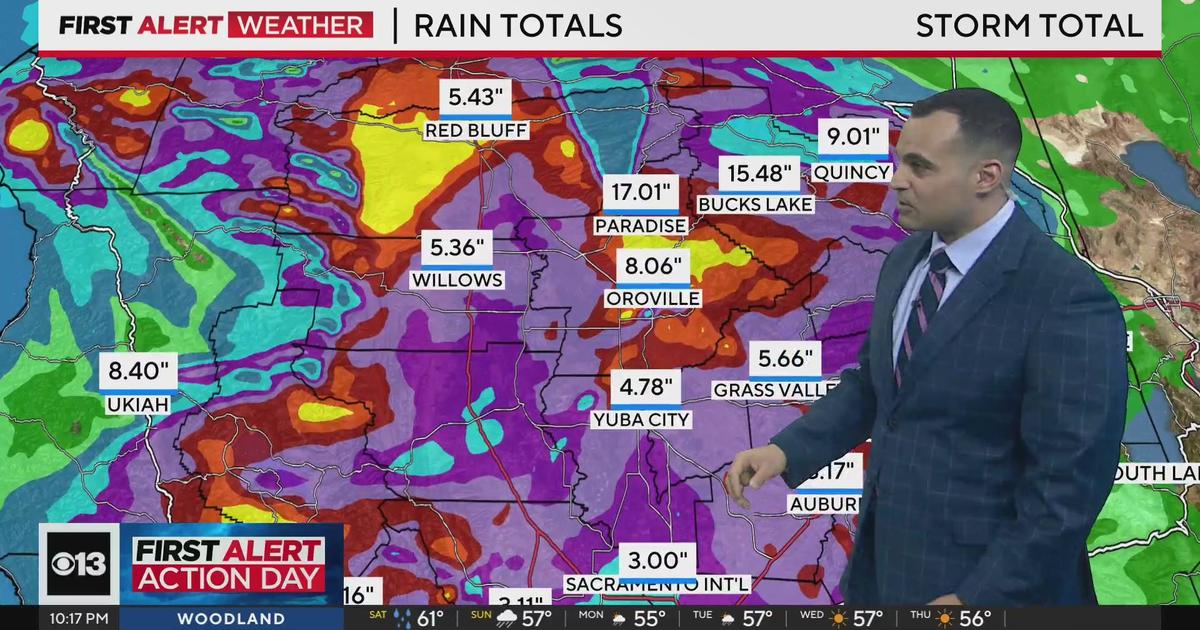 72-hour rain totals across Northern California