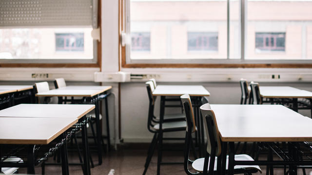 Interior of an empty classroom 