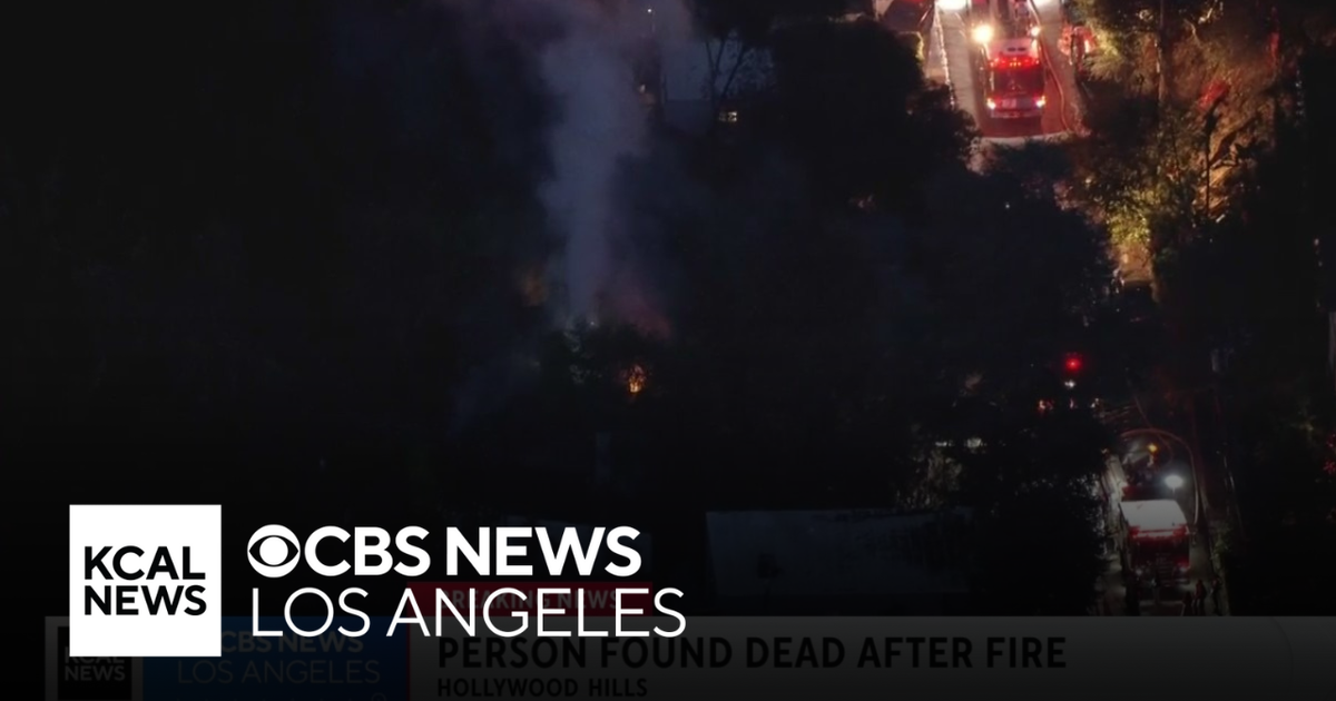 Firefighters find person dead inside burning Hollywood Homes - CBS Los ...